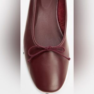Bow leather ballerina flats 6.5/37 brand new never worn